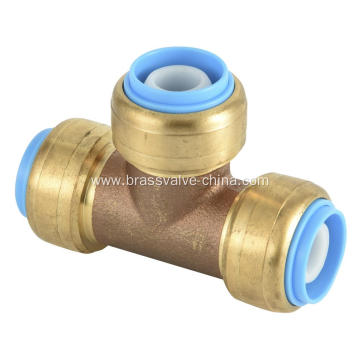 Lead Free Brass Push Fit Fnpt Tee Fitting